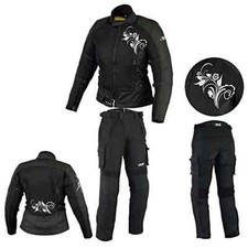 Damen Motorrad Textil Kombi mit Protektoren Motorrad Jacke und Hose Motorrad