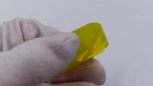Transparent Emerald Cut EGL Certified 180 Ct Ethiopian Bi-Color Yellow Gemstone - Video 1 of 1