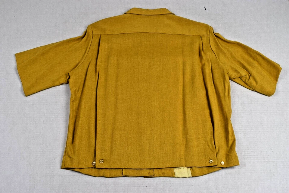Camisa de Bowling Vintage Nat Nast Talla M/L Años 60 Tótem Trigo Dorado Bordado Rayón Foto 2 de 4