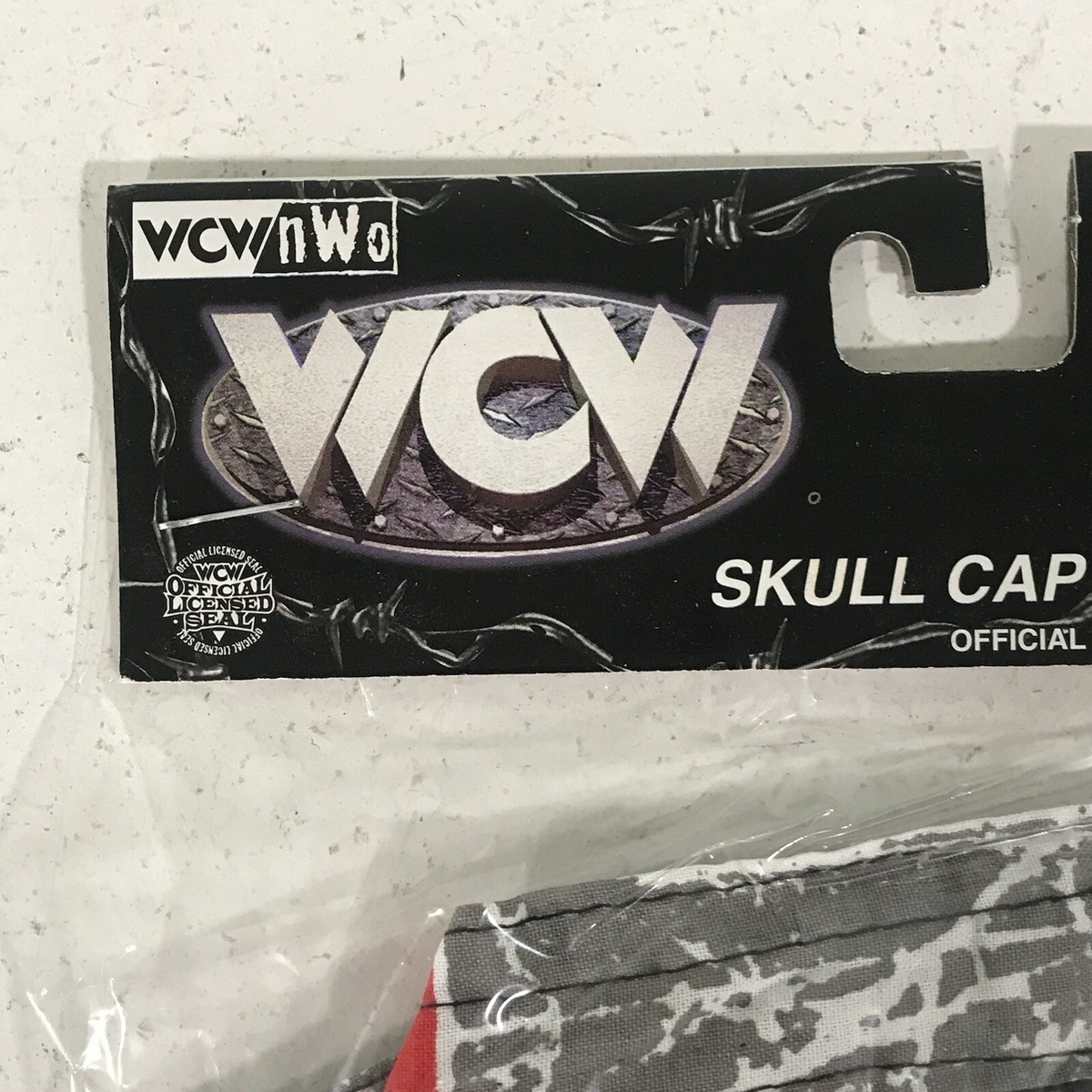 Sting WCW NWO Skull Cap Bandana Gray Black WRESTLING Vtg WWF