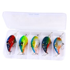 5PCS New Crankbait Fishing Lures Minnow Hooks Bass Swimbait Tackle Box 7cm/11.5g