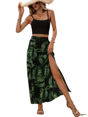new/pkg beach casual 2 PC.  SET  tropical skirt & beach cami top large-8-10