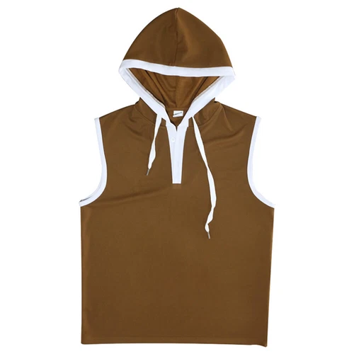 New Pullover Sport Ärmellose T-Shirts Hemden Weste Knopf Tank Top Lässig Solide - Bild 5 von 20