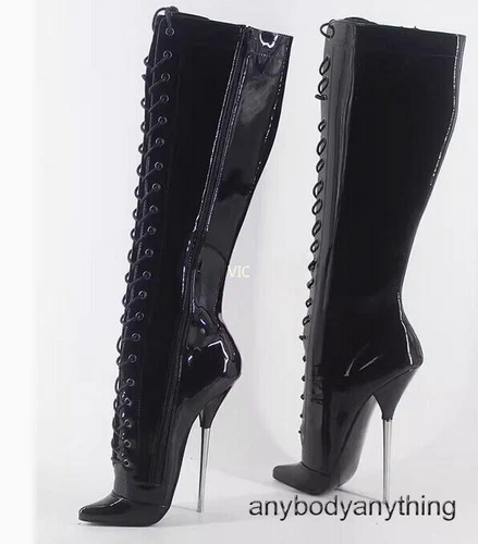 High Heel Stiletto Heel Fetish Platform Knee High Ballet Boots Womens Mens Shoes - Picture 16 of 27