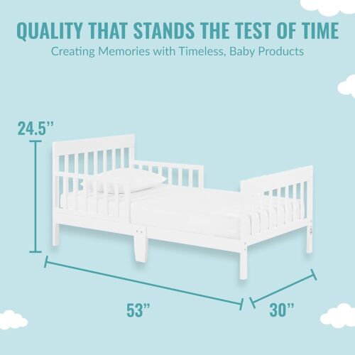 Finn Toddler Bed in White, Greenguard Gold and JPMA Certified, Non-T - Picture 5 of 6