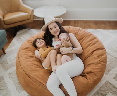 CordaRoy s Queen Bean Bag Chair Cover Only   Faux Leather Replacement Slipcover
