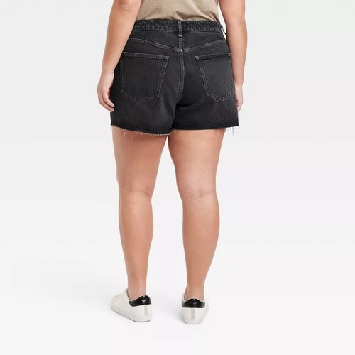 Universal Thread Mid-Rise 90's Baggy Jean Shorts Womens Plus Size 22 Black Wash - Picture 2 of 10