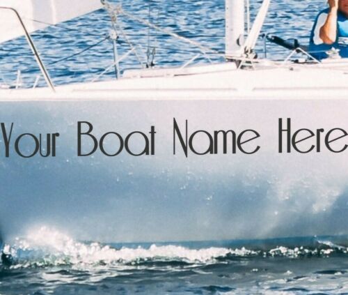 Boat Name Decal Vinyl Sticker Kayak Canoe Custom Sailboat Name Vinyl Decals (x2) - Bild 3 von 13