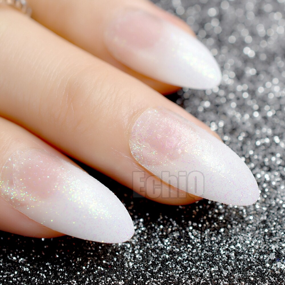 White Pointed Acrylic Nails