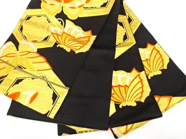 7425039: JAPANESE KIMONO / ANTIQUE FUKURO OBI / SILK / WOVEN