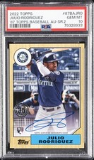 2022 TOPPS 1987 TOPPS BASEBALL SERIES 2 JULIO RODRIGUEZ ROOKIE RC PSA 10 AUTO