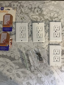 4 Baby Child Proof Safety Safe-Plate Sliding Electrical Outlet Covers Socket