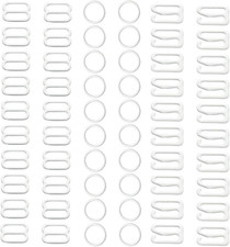 60 Pcs 12Mm Bra Hooks for Straps 3 Styles Sewing Hooks Bra Rings and Sliders for