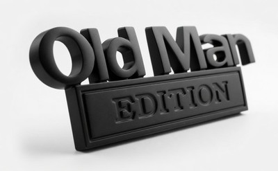 3D Old Man Edition Metall Aufkleber Black  Auto Sticker Logo Geschenk Opa Emblem