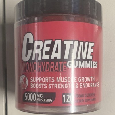 100% Pure Creatine Monohydrate Gummies 5000mg Vegan Sugar-Free Watermelon