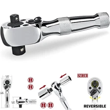1/4 & 3/8 Inch Drive Dual Head Ratchet Reversible Switch Small Tight Space 72