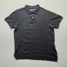 Chaps Men's Polo Shirt Size Medium Black Custom Fit Short Sleeve