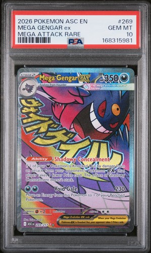 2026 POKEMON ASC EN-ASCENDED HEROES MEGA ATTACK RARE #269 MEGA GENGAR EX PSA 10