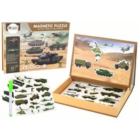 Lean Toys Kinder Puzzle Magnet Puzzle Panzer MilitäR Kinderpuzzle 40 Teile