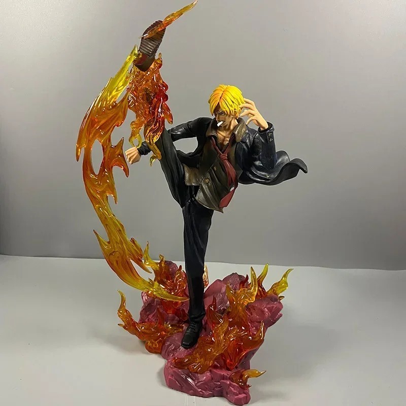 Action Figure SANJI One Piece 30 Cm Statua Fiamme GK Dettagliata NUOVA SIGILLATA