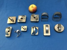 Lot of 11 Vintage Flat Back  Handled Metal Cookie Cutters - Diff Sizes, Shapes