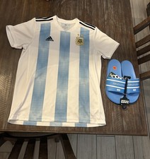 Argentina National Team Authentic Jersey Size L + New Argentina Sandals Size 11