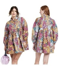 Kika Vargas x Target Anemone Floral Mini Babydoll Dress Sz Medium NWT