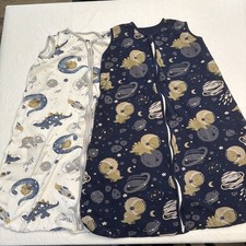 2 Lot Looxii Toddler Sleep Sack XL 18-24 Months Unisex Space Dinosaur Cotton