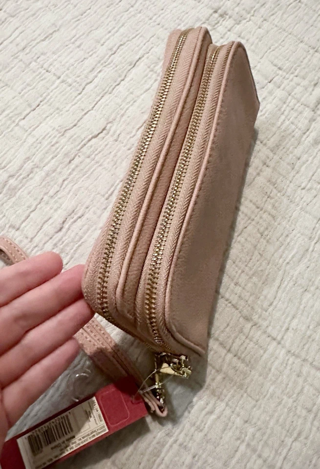 Cartera con cremallera Merona rosa rubor marca Target circa 2018-2020, bolso de mano rosa Foto 3 de 4