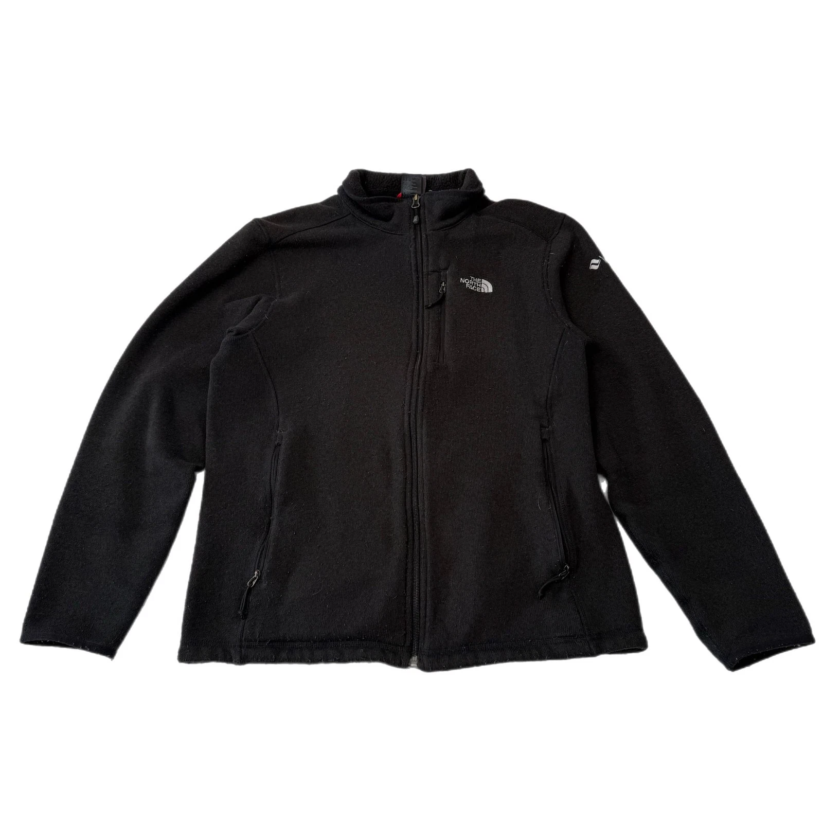 The North Face Mens Black Full Zip Fleece Sweater Jacket Vail Logo Medium