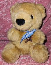 Vintage 1986 Beariff the Sheriff Plush Brown Bear Badge Bandana Stuffed Animal