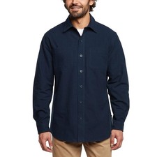 Woolrich Men's XL Chamois Rugged Shirt Navy Blue Long Sleeve M1007