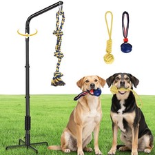 Tether Outdoor Dog Rope with Strengthen Spring Pole, 3 Kinds Dog Tug of War T...