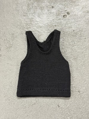 SU-TKP-BLK: 1/12 fabric black tank top for 6'' muscular body or 7'' WWE body