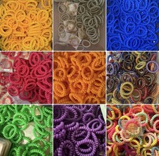 100pcs Spiral Coil Plastic Hair Ties, Multicolor Solid, Women  s Hair Accessory