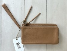 NWT HOBO Dayton Leather Double Zip Wristlet Clutch Wallet RP 158 Sandstorm