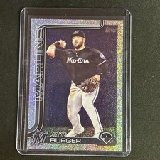 🔥Jake Burger 2025 Topps Series 1 #330 Sandglitter Miami Marlins