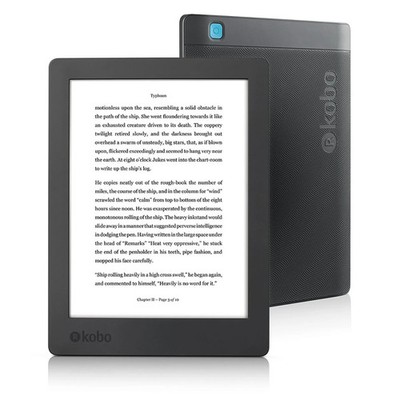 楽天 kobo aura H2O 防水、カード16GB付 Rakuten Kobo Aura H2O H20 Edition 2 e-Reader 6.8 Inch 8GB Black