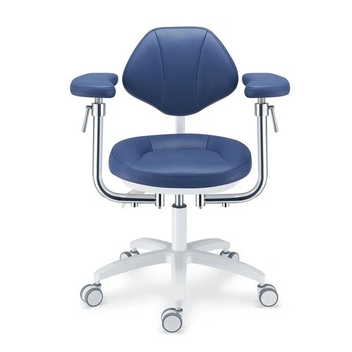 Dental Ergonomic Microscope Chair 360° Armrest Skin-touch Leather PLST-097 Blue - Picture 1 of 13