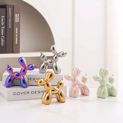 Ceramics Balloon Dog Sculpture Home Decor Room Decoration Accessories Office Nor