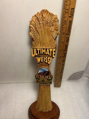 RARE BOULDER BEER ULTIMATE WEISS WHEAT STALKS Draft beer tap handle. COLORADO