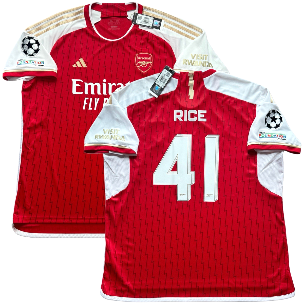 2023/24 Arsenal Home UCL Jersey #41 Declan Rice 2XL adidas