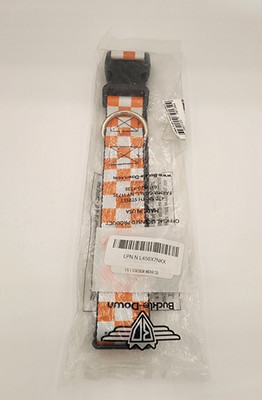 Plastic Clip Collar - Checker White/TN Orange - 1/2'' Wide - Fits 9-15'' Neck