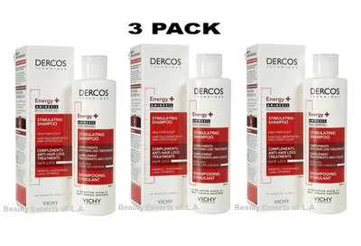 3 PACK Vichy Dercos Energy+ Stimulating Anti Hairloss Shampoo 200ml