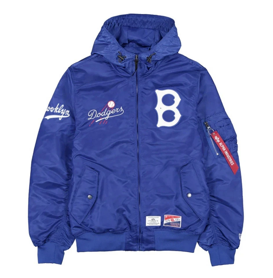 Alpha Industries x Brooklyn Dodgers Men’s Hooded Bomber Jacket XLG - Image 4 of 4