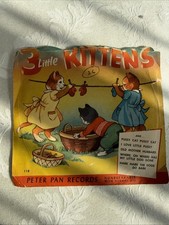 Scarce 3 Little Kittens Peter Pan Records Vintage Children Phonograph Record 78