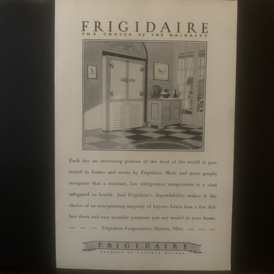 Vintage 1928 Frigidaire Choice Of The Majority Ad Advertisement 