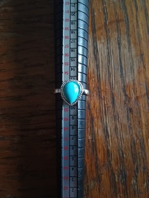 Turquoise Eye drop Shape Tone Fashion Ring Plastic 