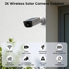 Wansview 2K Solar Battery Powered Wifi Home Security Camera Outdoor AUDIO NEW
