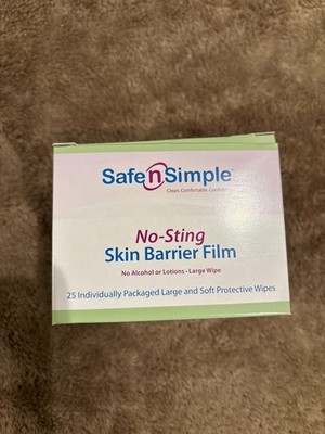 Safe n Simple No-Sting Skin Barrier Film SNS00807 - 25 wipes